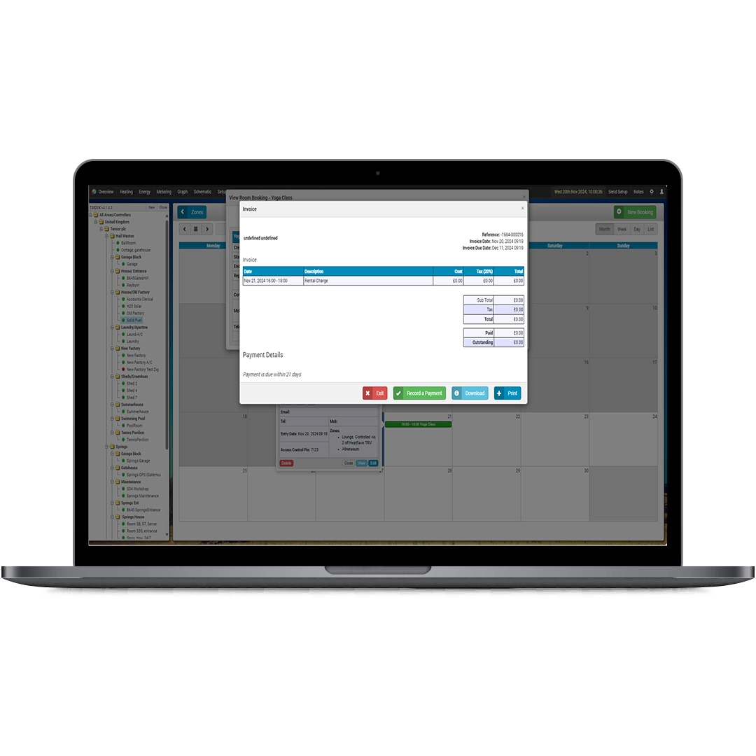 Heating Save dashboard presenting energy efficiency metrics