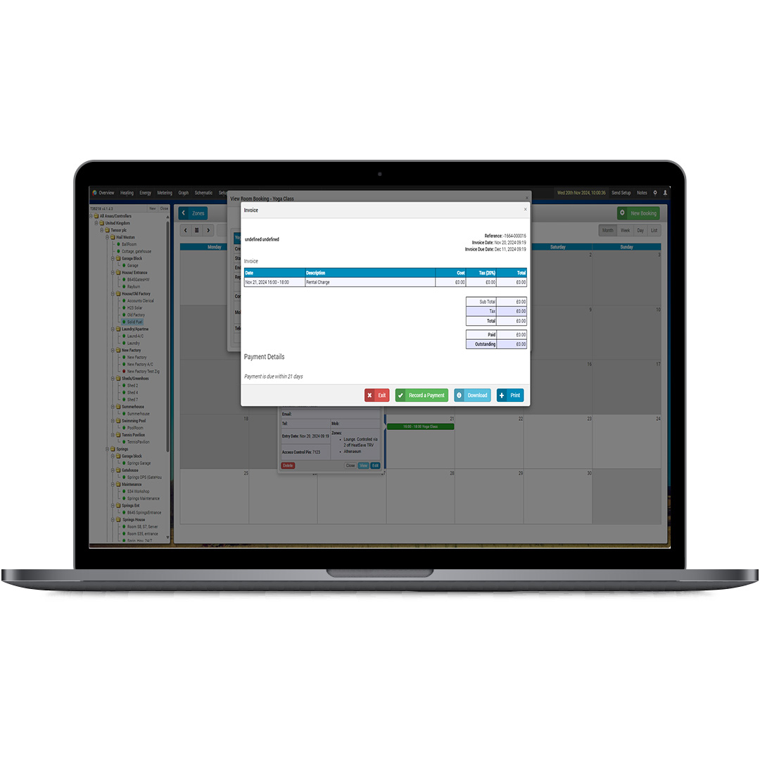 Heating Save dashboard presenting energy efficiency metrics